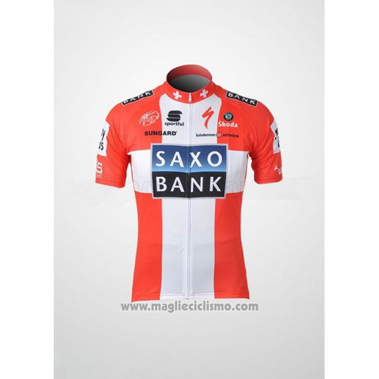 2010 Abbigliamento Ciclismo Saxo Bank Campione Danimarca Manica Corta e Salopette